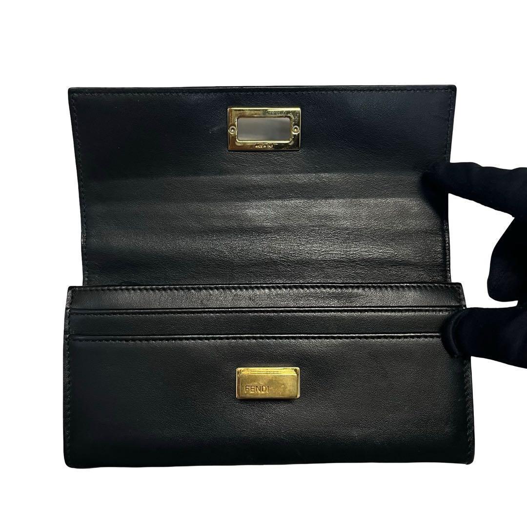 レア✨フェンディ 長財布 コンチネンタル ピーカブー ターンロック ブラック 黒