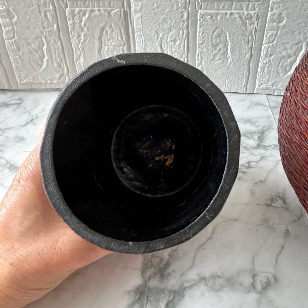 竹清　竹製花器 竹工芸 竹かご 在銘あり「竹清」