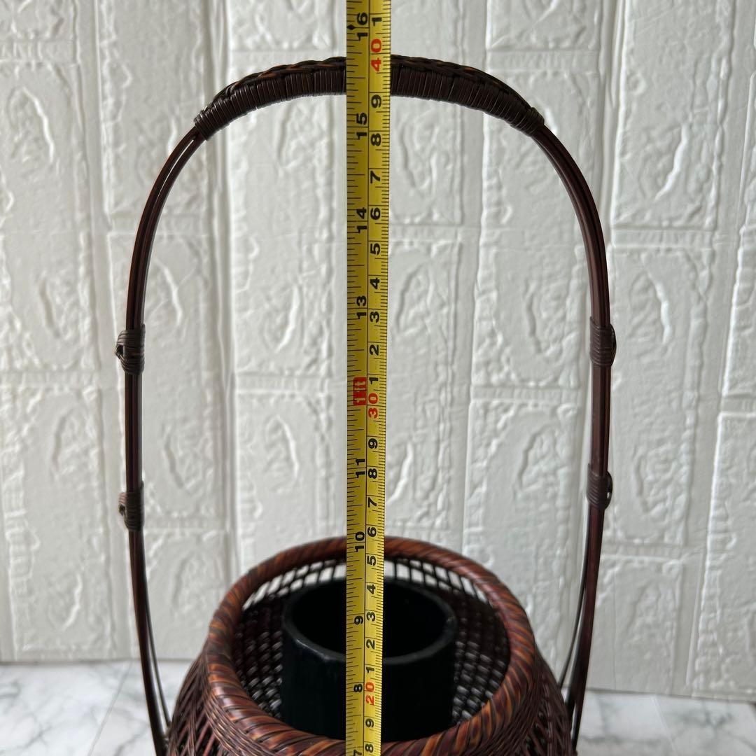 竹清　竹製花器 竹工芸 竹かご 在銘あり「竹清」