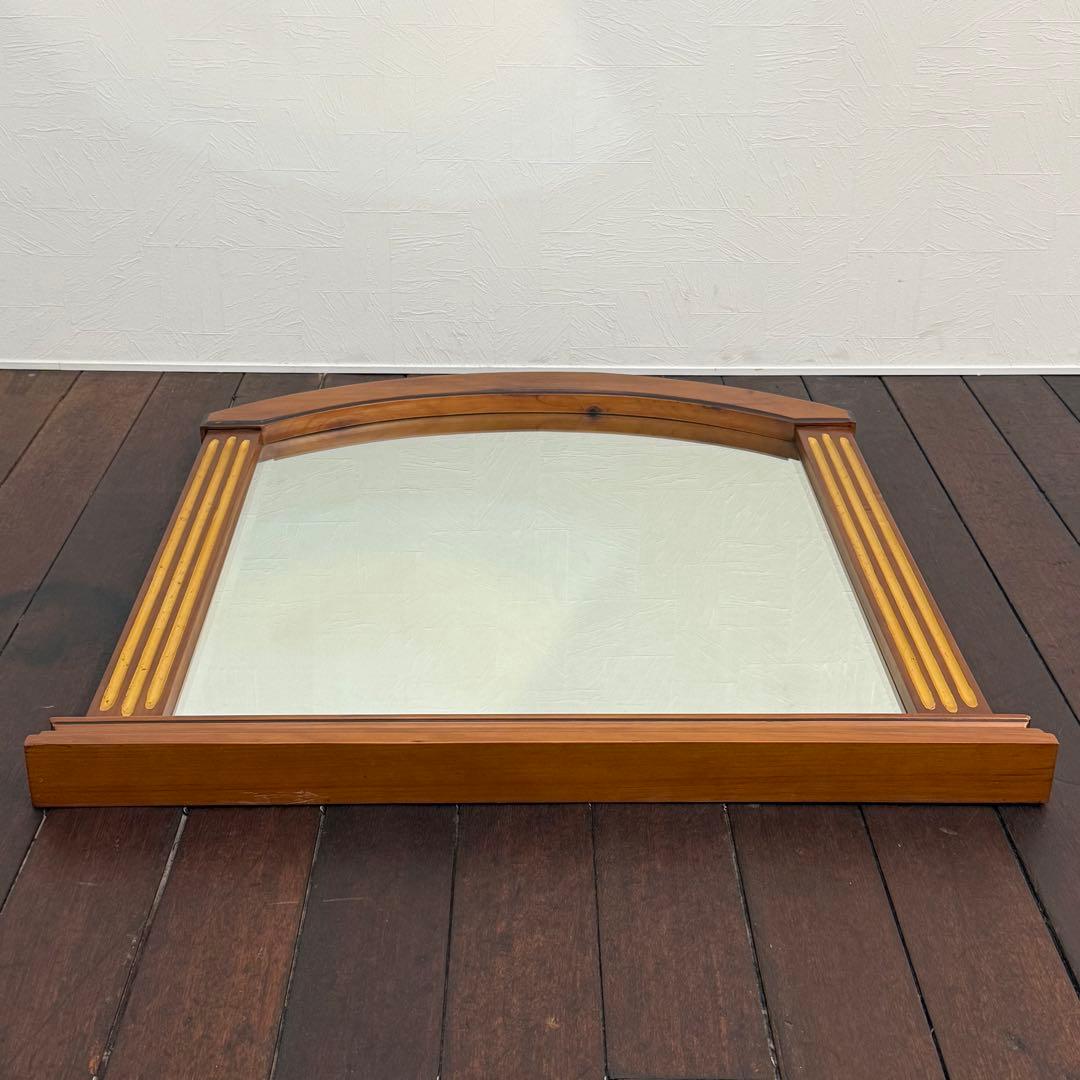 H112K52 アンティーク調 木製 アーチ型 ウォールミラー