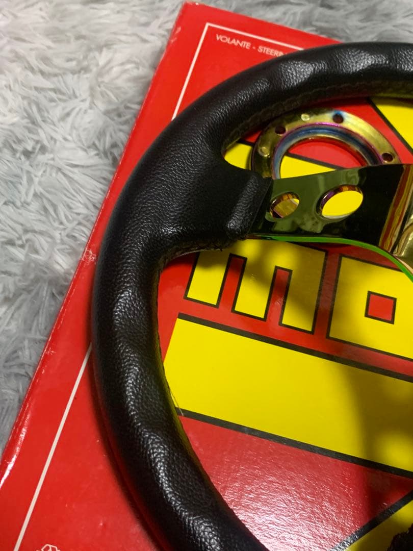 希少　ネオクロームスポーク　レザーステアリング　350mm 即納◎