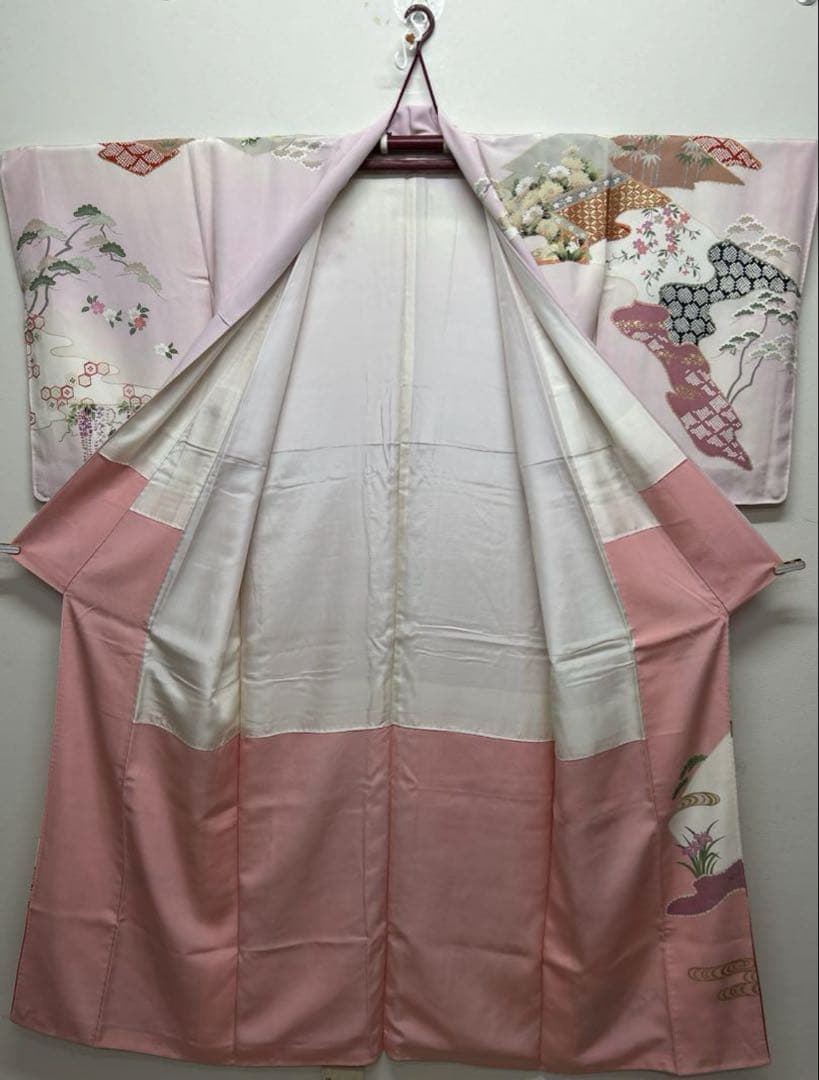 訪問着フルセット　正絹　袋帯、帯揚げ、帯締め