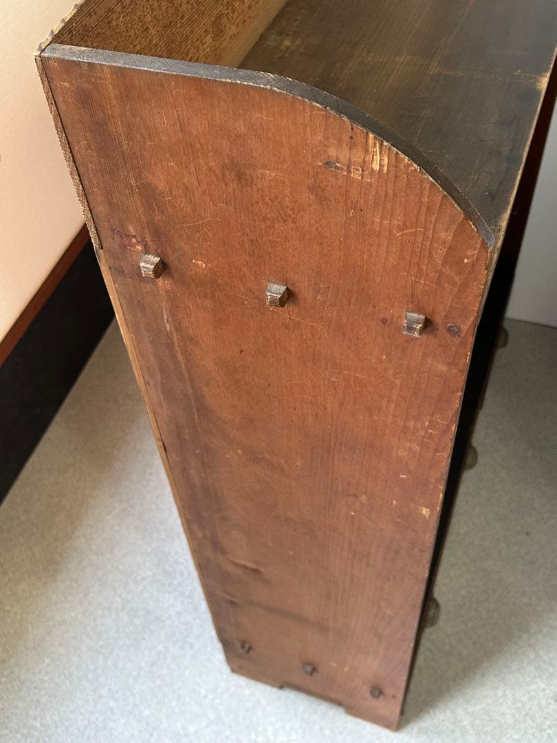 アンティーク 木製引き出し付飾り棚　チェスト 食器棚 本棚 レトロ　抽斗　古道具