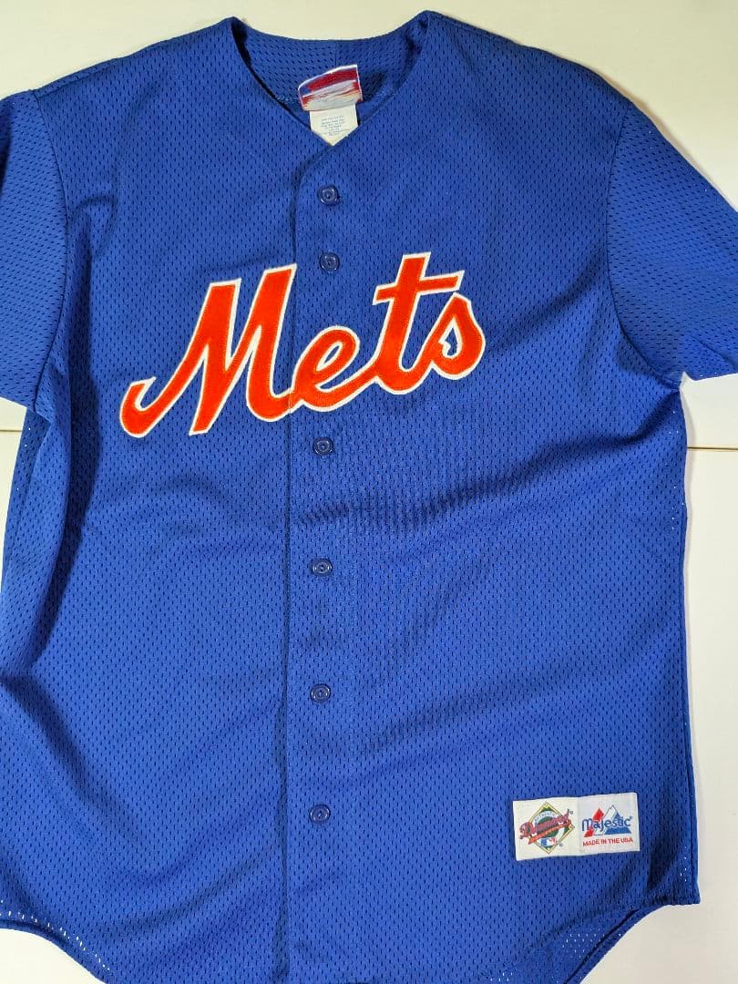 べアプ　90s USA製 マジェスティック　メッツ 吉井理人ユニフォームＭ