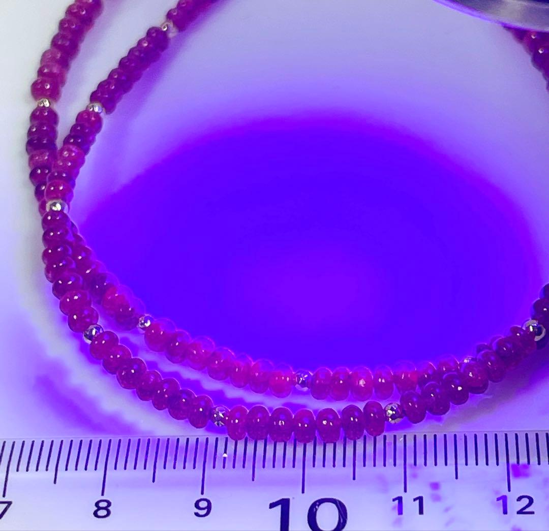 k182ミリミラーボール入りレットスピネルネックレスNO25-1345