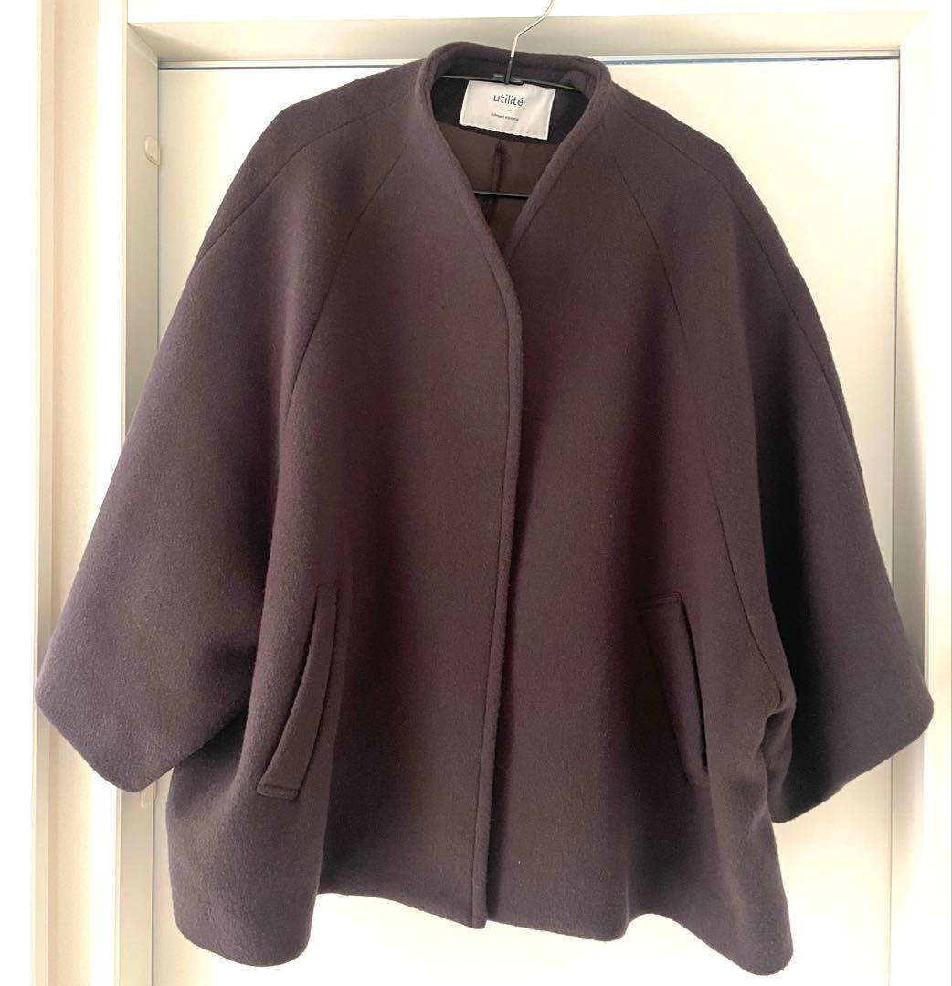 utilite ユティリテ リバービーバー ウール ポンチョ コート