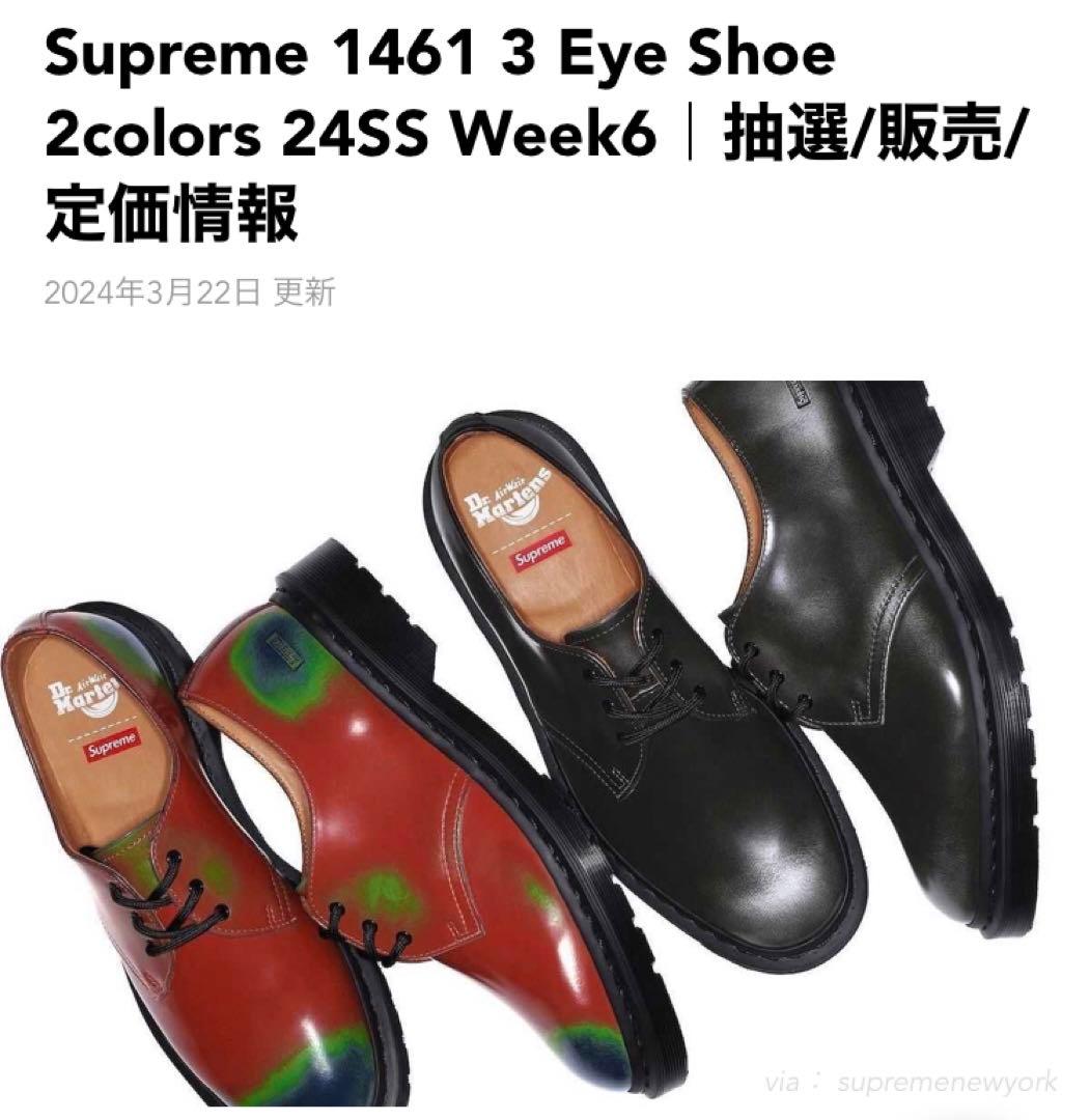 Supreme × Dr.Martens 1461 3 Eye Shoe