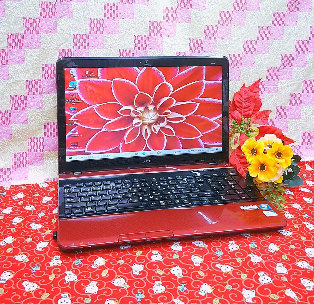 極上品♥大人気♥新品SSD256GB♥レッド色♥新型Win11搭載♥動画編集