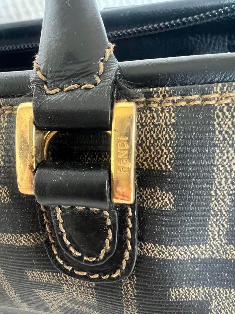 Fendi FFロゴ ハンドバッグ ブラウン/ブラック