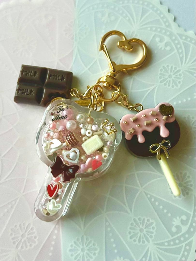 シャカシャカキーホルダー＊くまロリポップ2点オーダー4点＊シェイカー