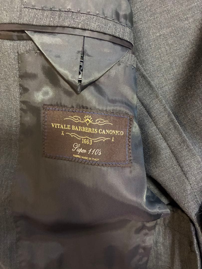 【カノニコ・ハンドメイド・160-8】チャコールグレー スーツ