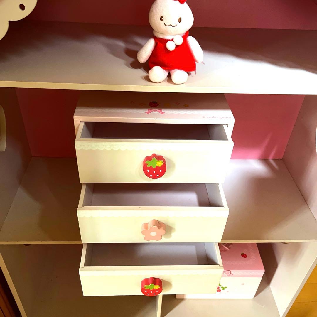 平成レトロ　マザーガーデン　野いちご 棚　家具　本棚　木のおうち型 豪華おまけ付