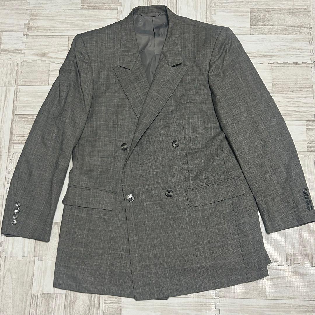 【美品】クリスチャンディオール　セットアップ　ダブル　グレンチェック　 L相当