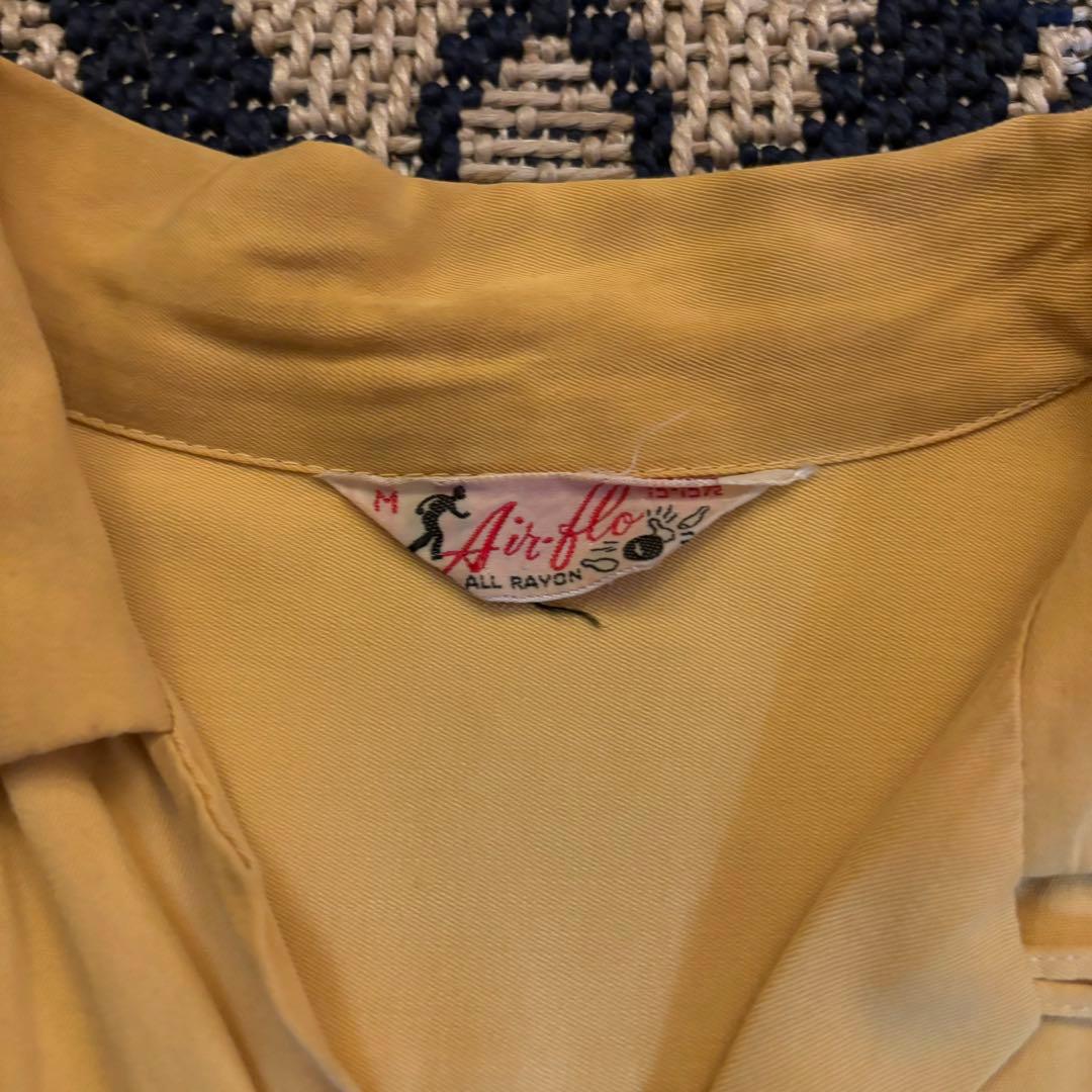 【vintage】60s ボーリング レーヨン シャツ Hilton フロッキー