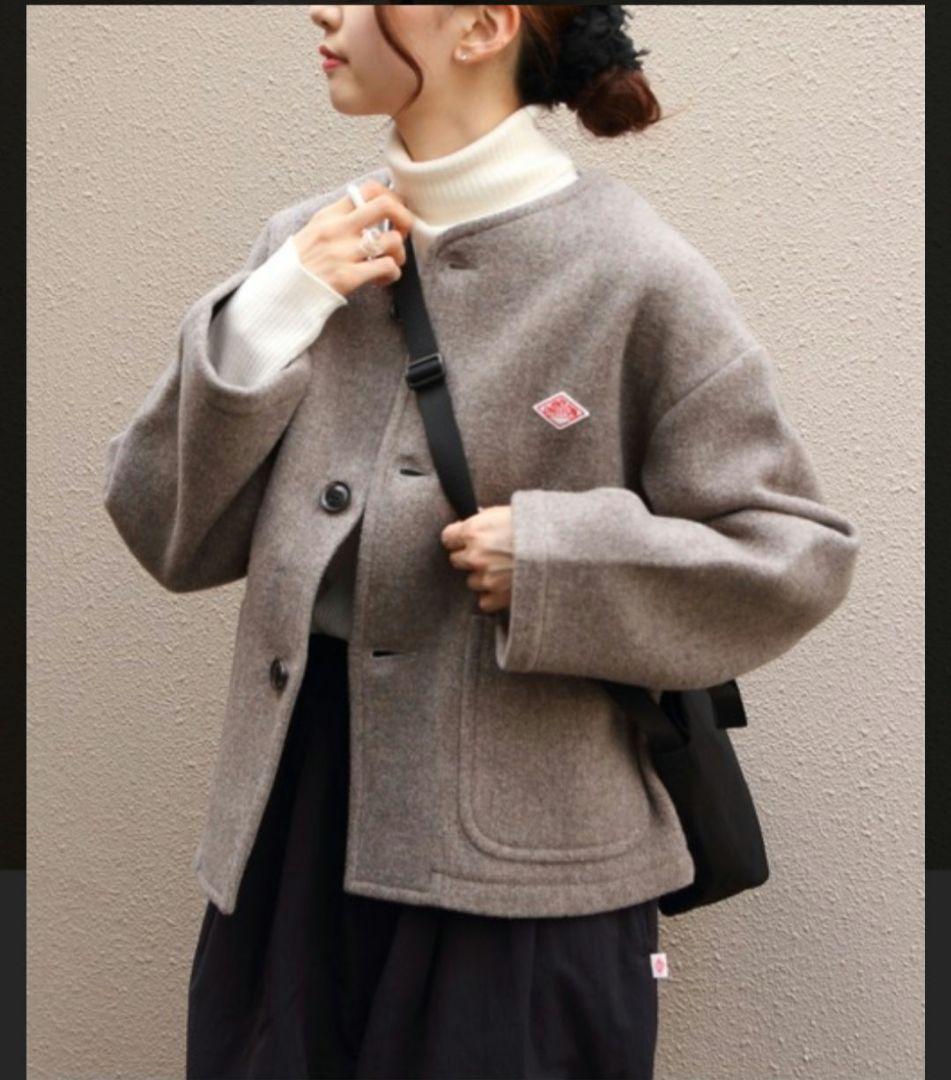 DANTON ダントン ウール ライト パイル ノーカラー ブルゾン