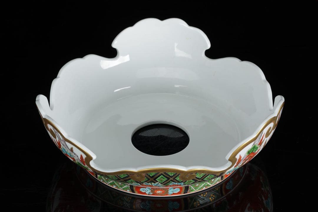 そ*ん様 有田焼 耕右衛門 染錦窓絵鳳凰花尽之図 獅子摘蓋特大三段壺 沈香壺 飾