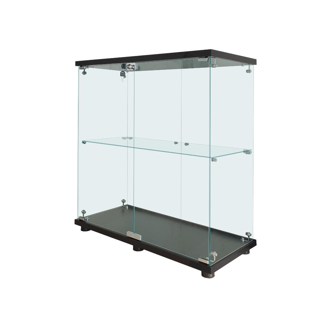 【訳あり・新品】2段ワイド ブラック コレクションケース ガラスケース