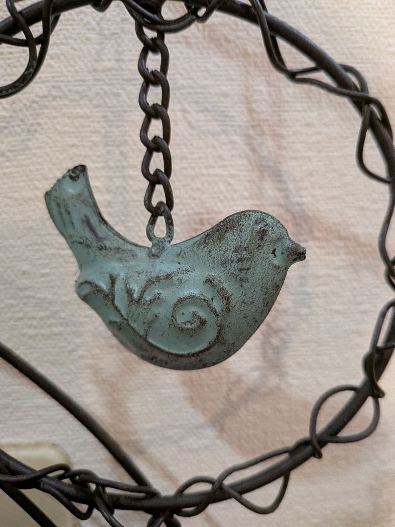 アイアンワイヤー　リングベル タオルハンガー　鳥のモビール　3点セット