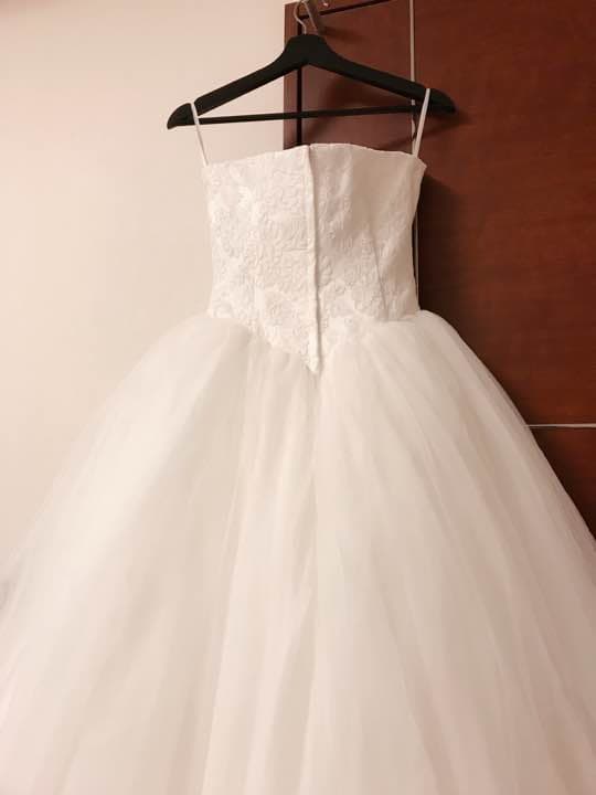 an様 ヴェラウォン風バレリーナウェディングドレスサッシュベルト ヘア飾りピアス