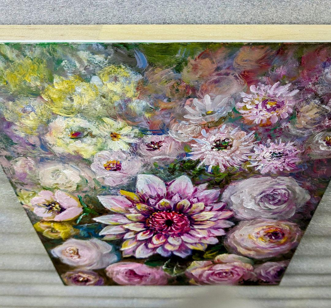 ら*ん様 画家haru☆油彩画F３号☆花の美☆真作☆原画★一点物★