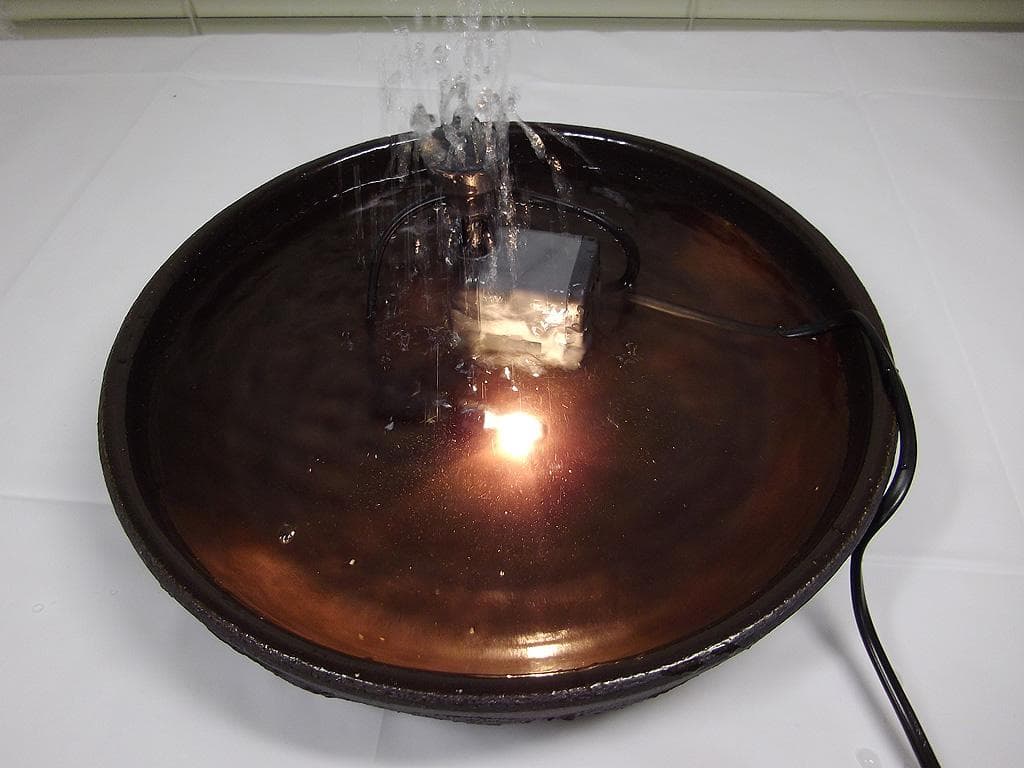 信楽焼 電動つくばい ゆらら 和風照明 噴水