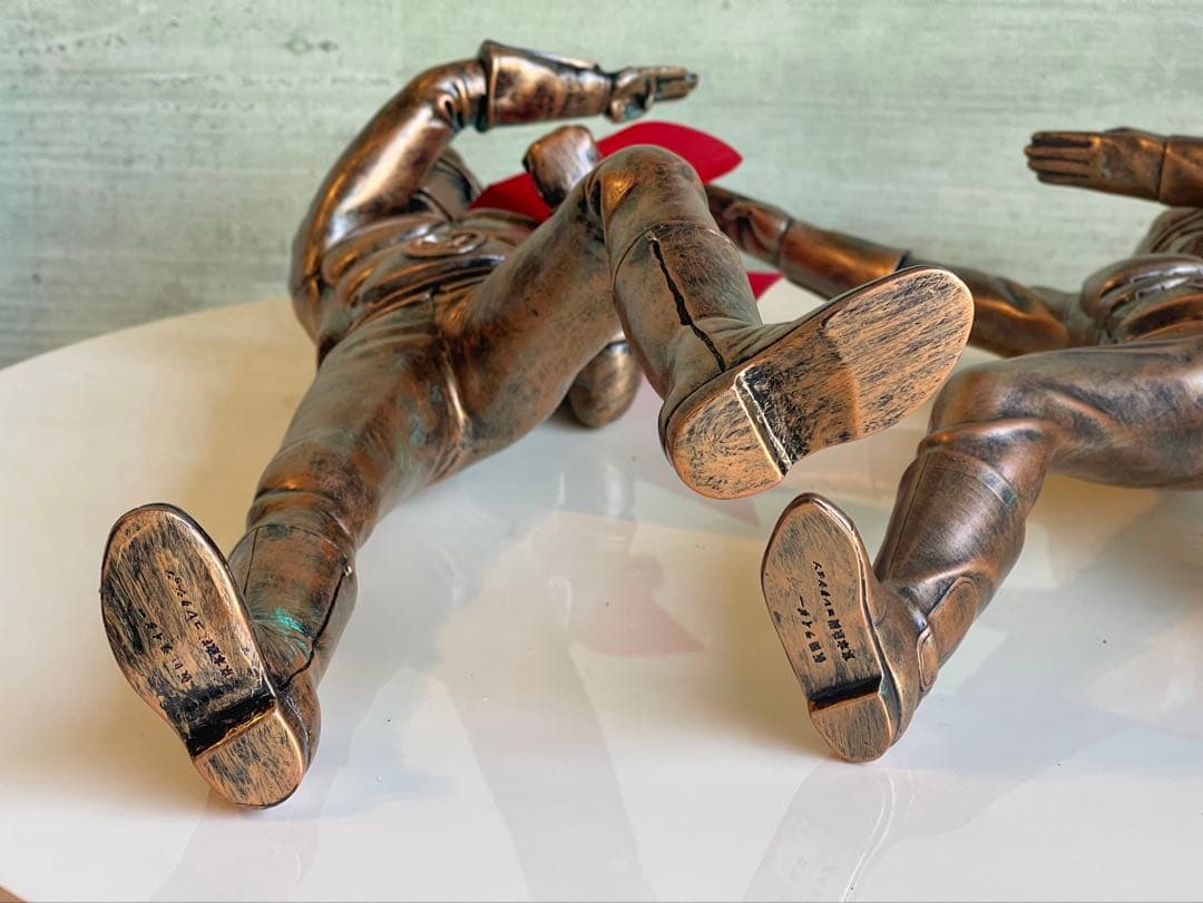 【限定/自立品】京本コレクション仮面ライダー1号＆2号ブロンズ シリアルカード付