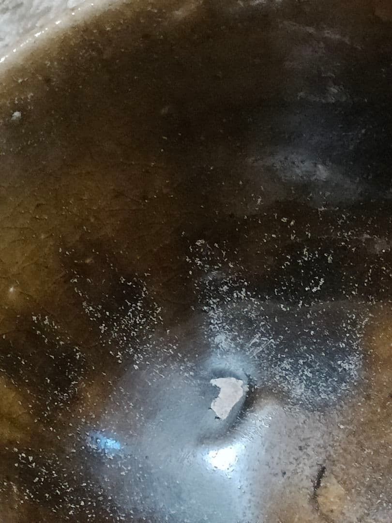 尾呂焼茶碗　江戸時代　瀬戸　鉄釉　黒褐釉　時代物　骨董