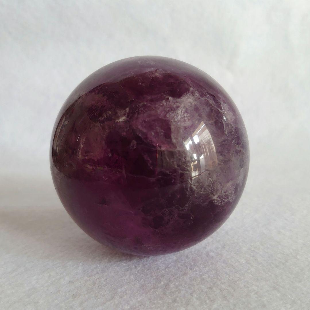 パープルピンクフローライト　丸玉B　素敵な逸品