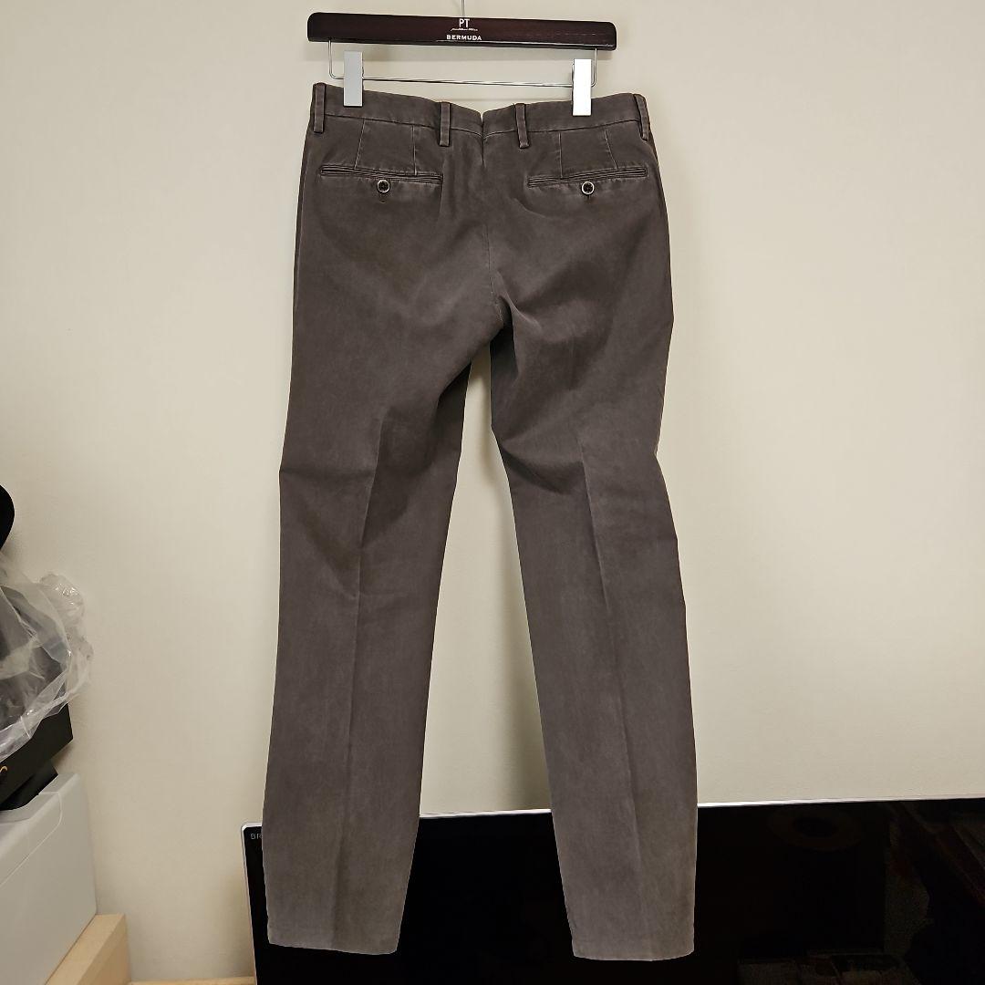 【新品未使用】PT01 AWスリムコットンパンツ 焦げ茶色 S46定価約5万円
