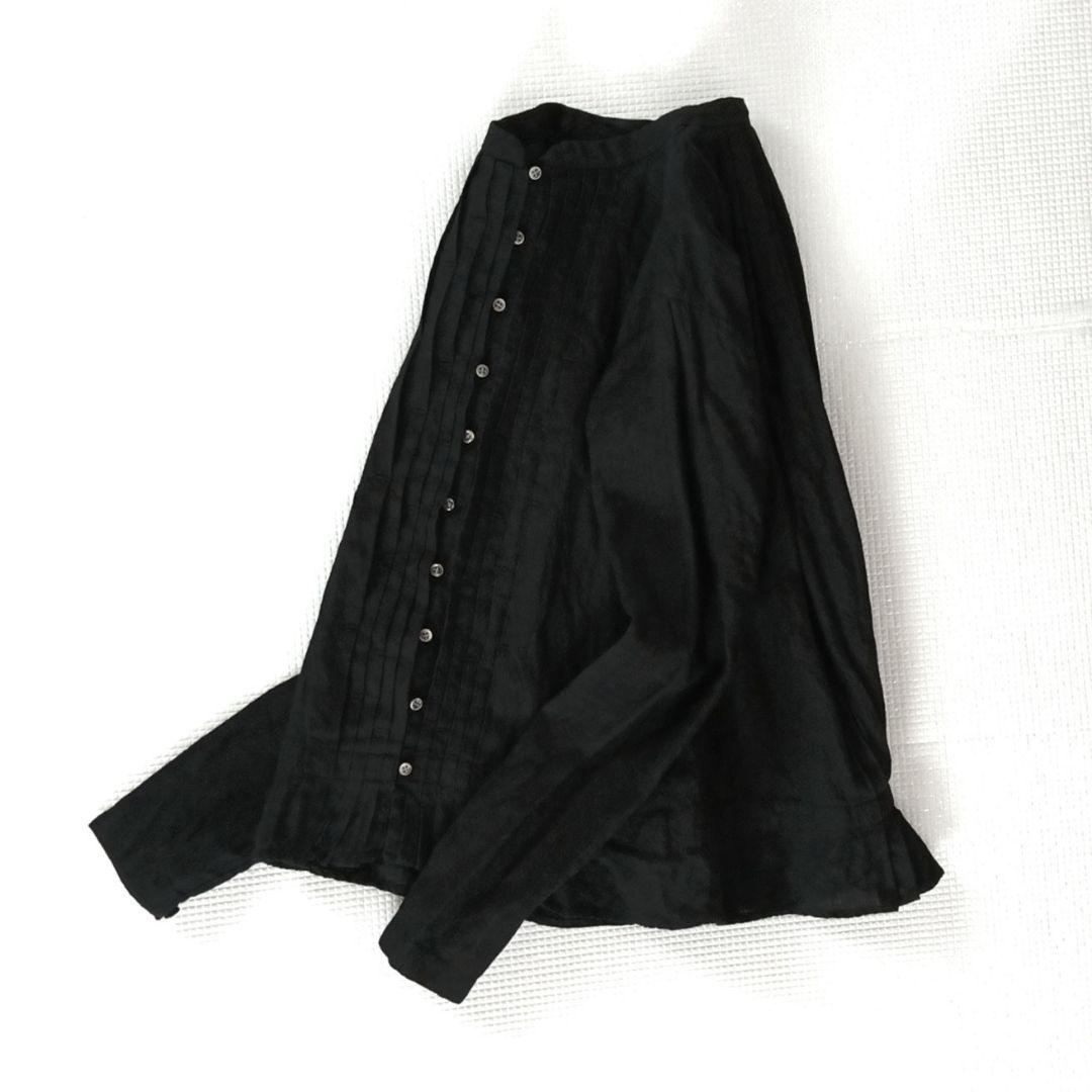 R&D.M.Co- オールドマンズテーラー リネン ブラウス タック ブラック