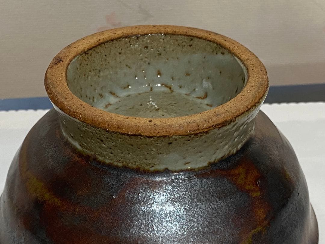 ♦民藝 ぐい呑み 益子焼 流し掛け 酒器 昭和時代初期 作品 古美術 骨董品