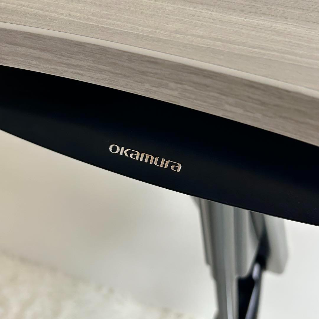 【極美品】オカムラ　昇降テーブル　手動昇降デスク　ライズフィットⅢ　そら豆形