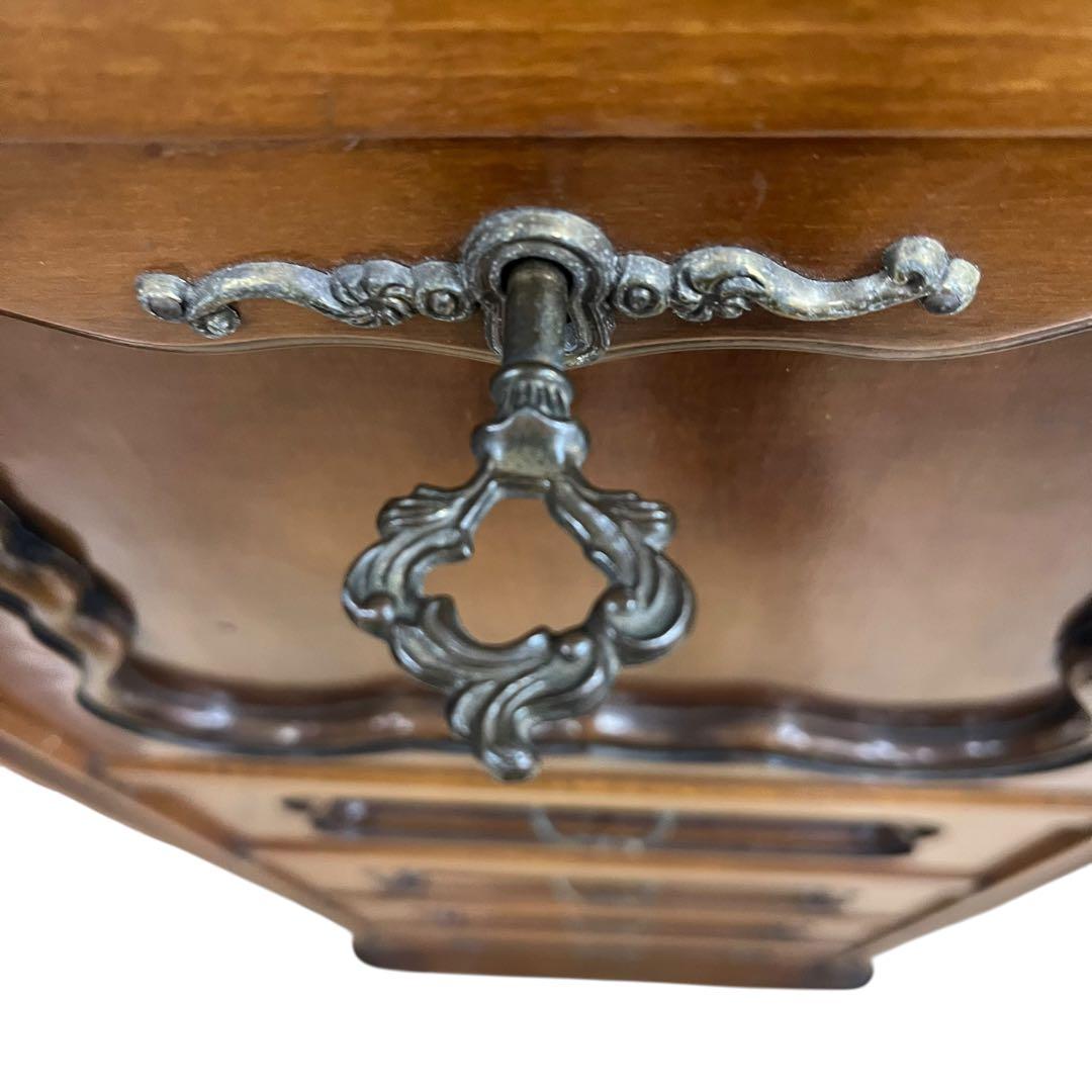 コンソールチェスト スリム 猫脚 鍵付属 ナチュラルブラウン