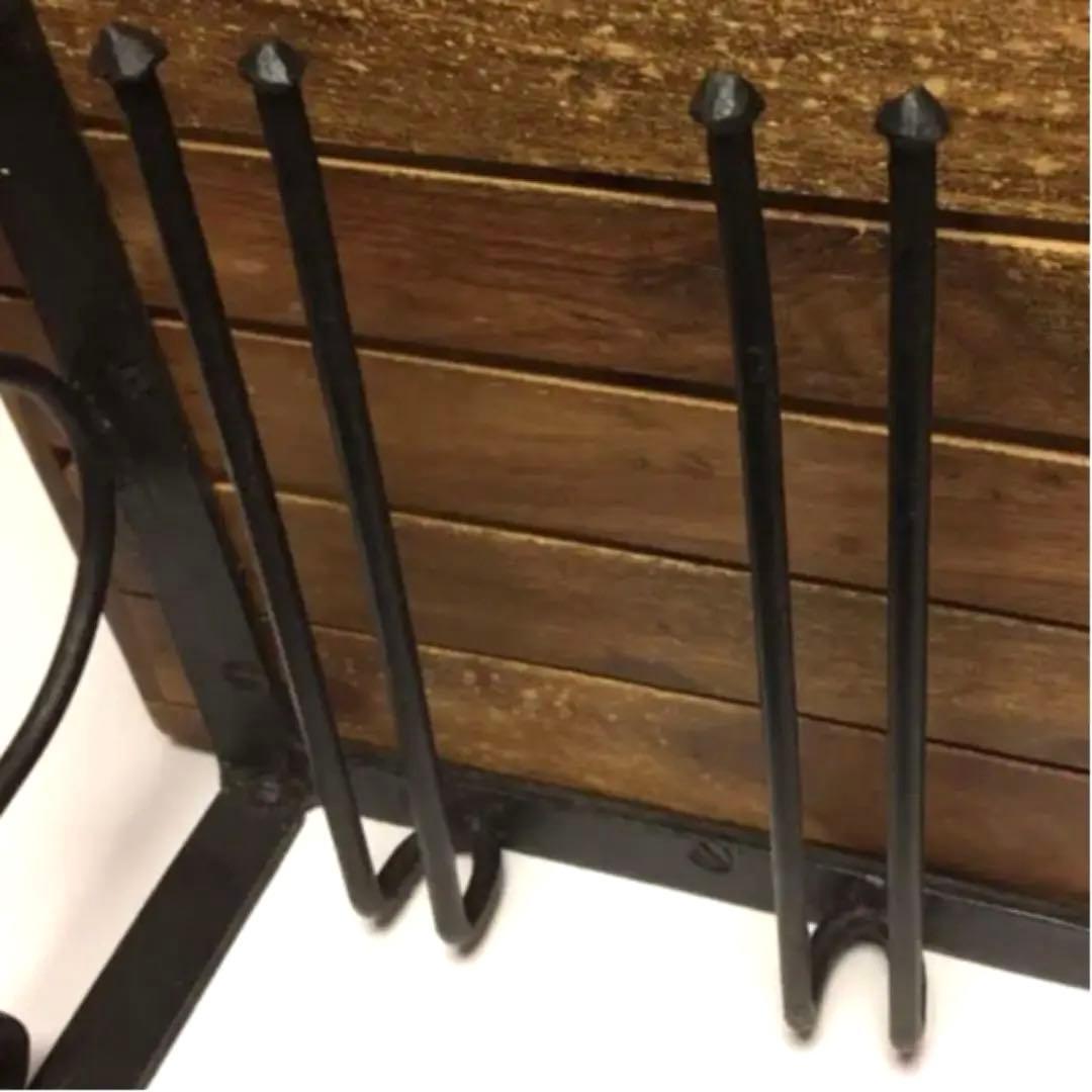 アンティーク風　木製ワインラック　グラスホルダー　アイアン  ウォールシェルフ