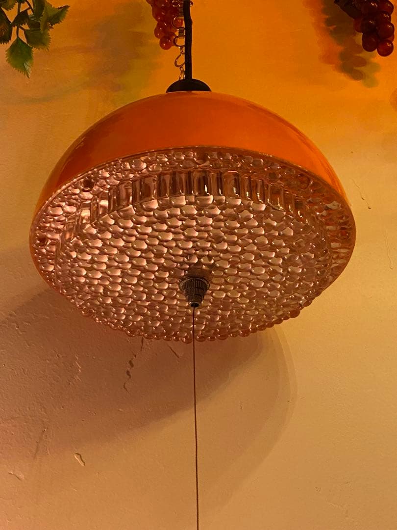 昭和レトロ 照明 ペンダント オレンジ ヴィンテージ コンセント レトロポップ