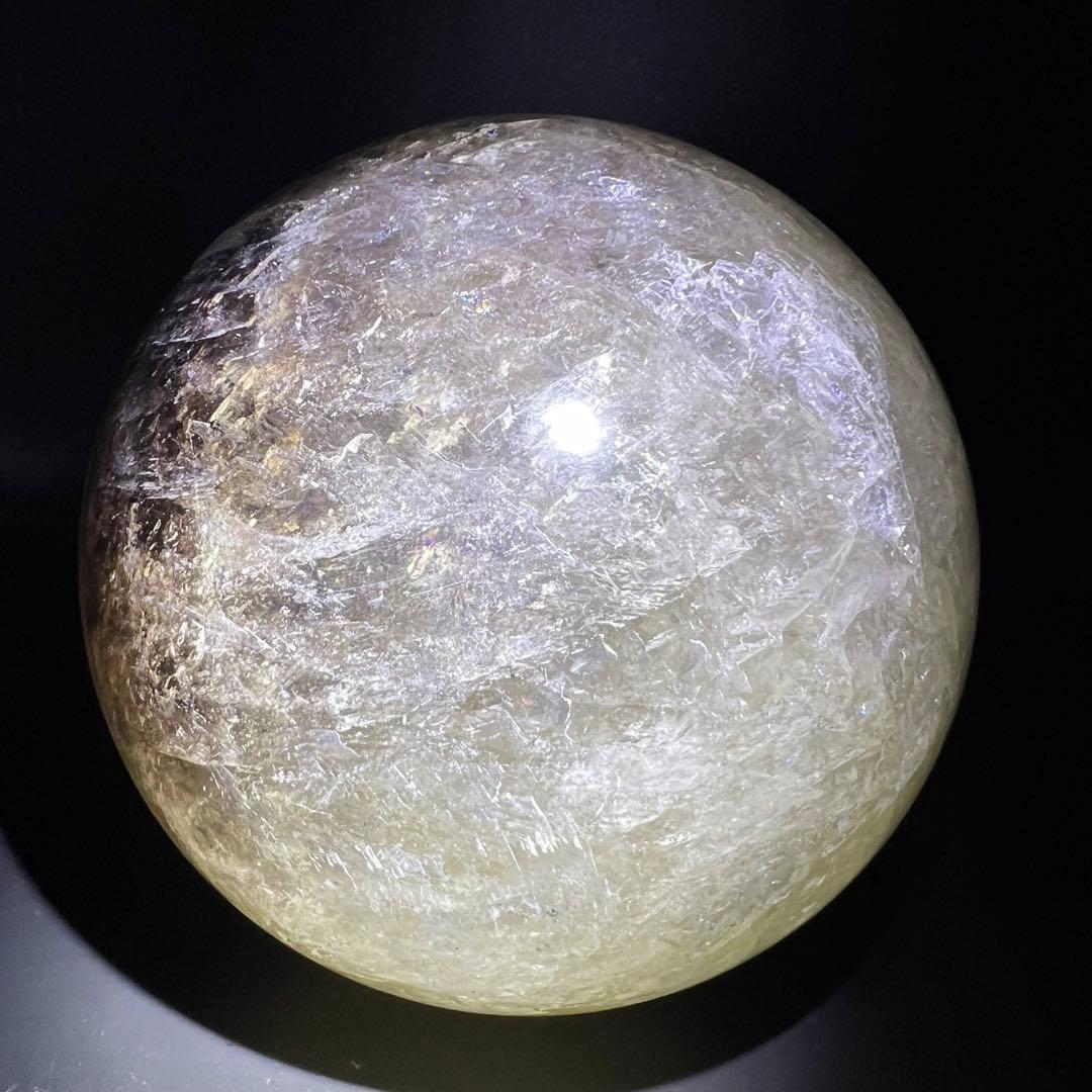 ✳️超極大【幸運の石】✨☆美煌レインボー☆レインボー シトリン 丸玉 天然石 置物