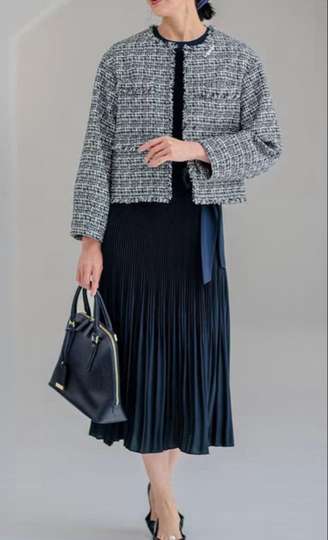 【新品】【VERYコラボ 】ファンシーツイード ジャケット　ブラック×ホワイト