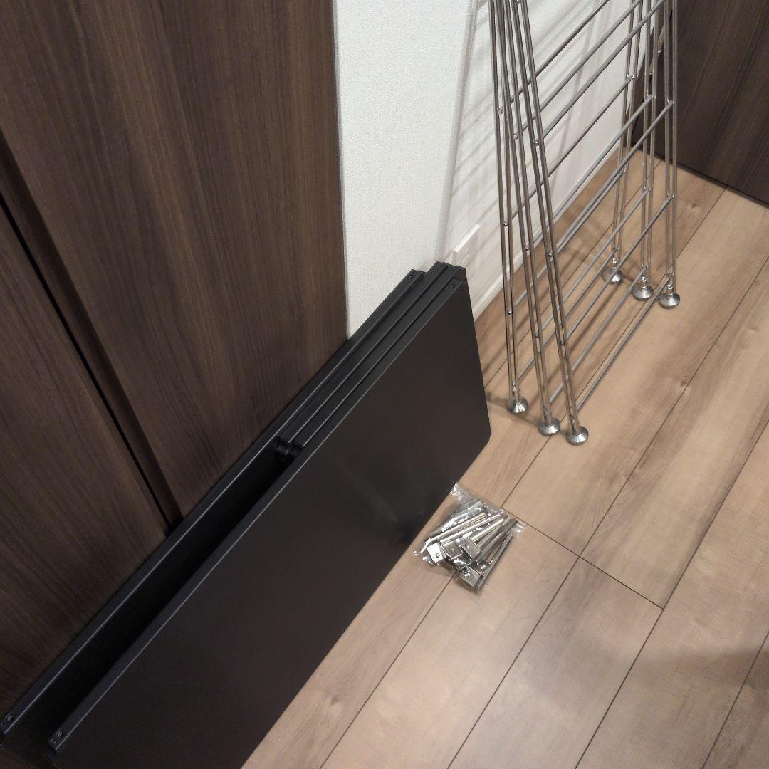 無印良品 ステンレスユニットシェルフ ダークグレー 帆立 棚 机