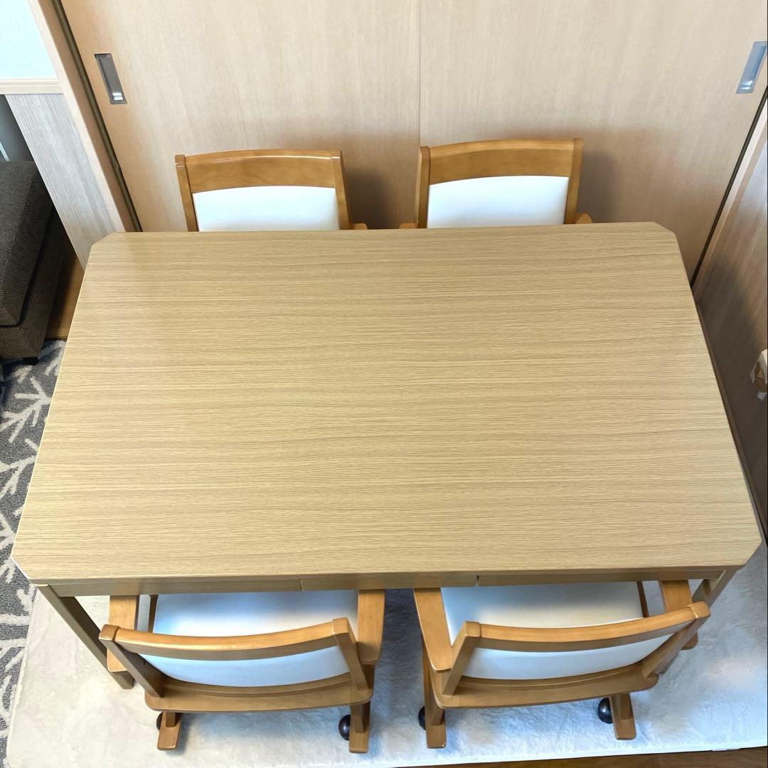 直接引き取り・配達限定 ニトリ オールシーズン 4人用こたつテーブル 椅子セット