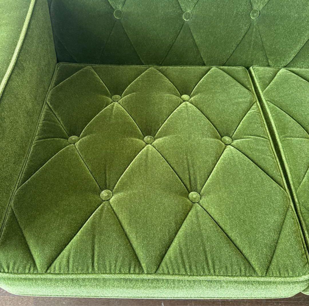 カリモク60 ロビーチェア　3シーター　モケットグリーン