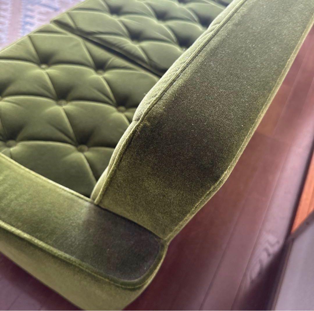 カリモク60 ロビーチェア　3シーター　モケットグリーン