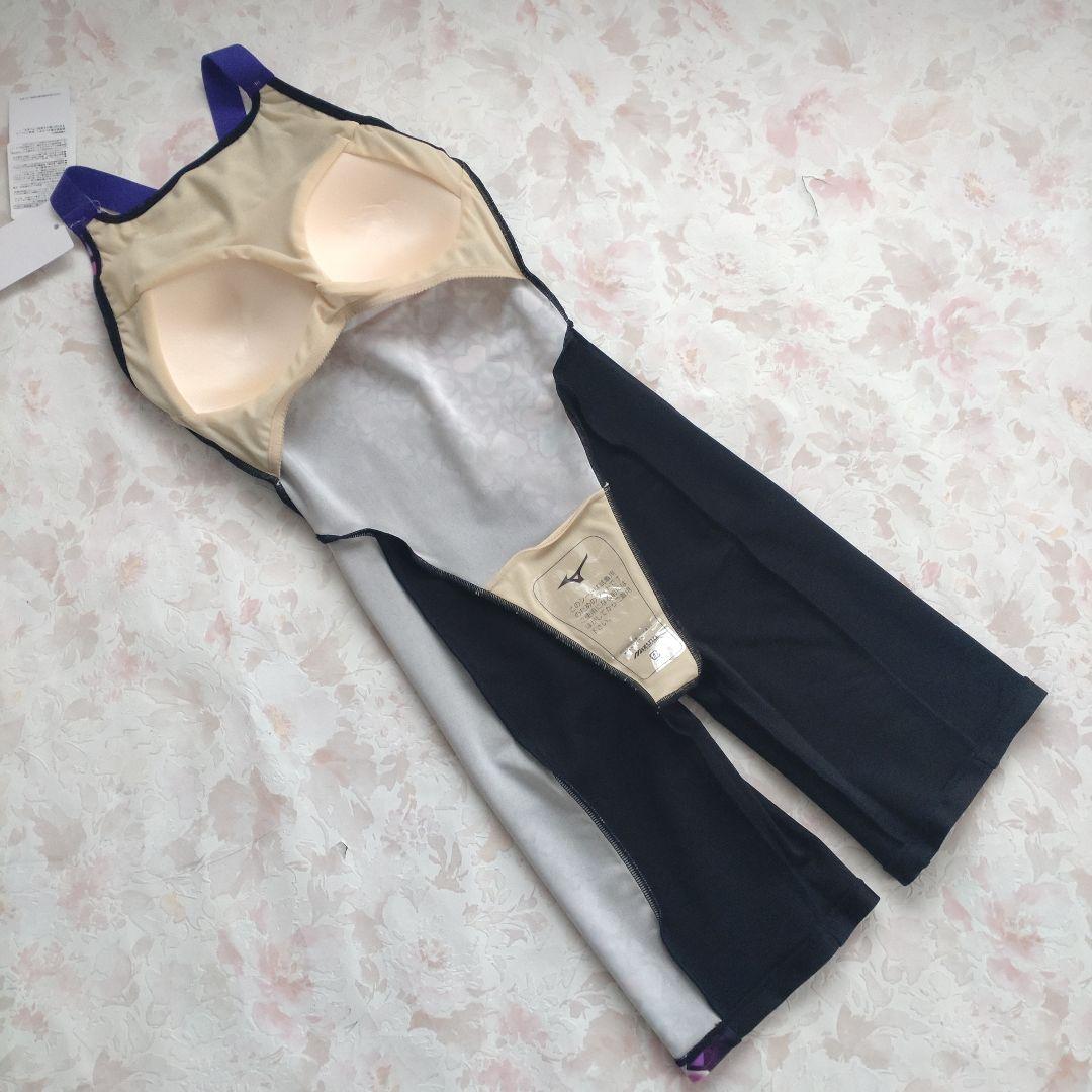 M 新品 MIZUNO 寺川綾 StrokeONE パッド付 練習水着 紫×黒