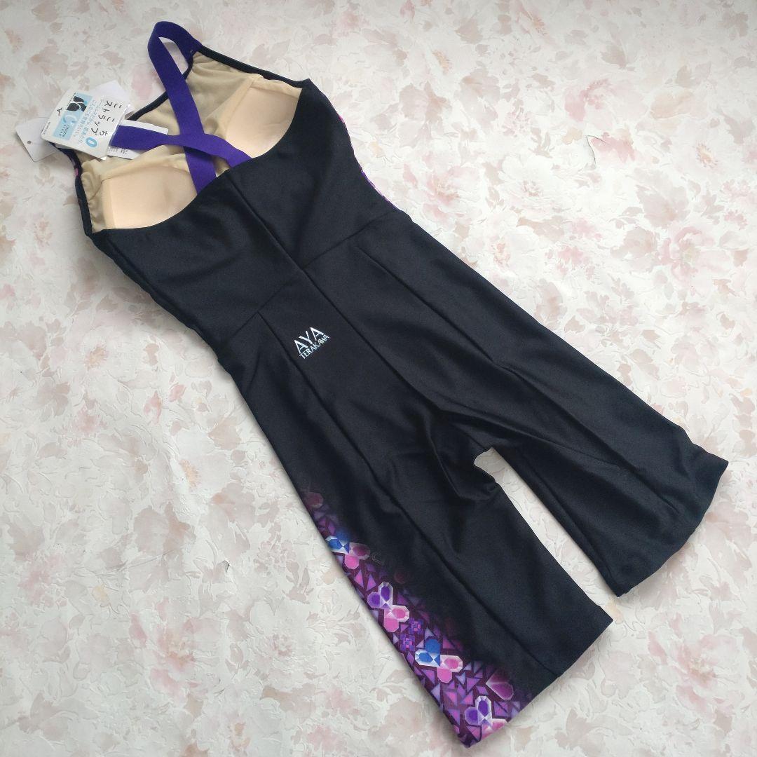 M 新品 MIZUNO 寺川綾 StrokeONE パッド付 練習水着 紫×黒