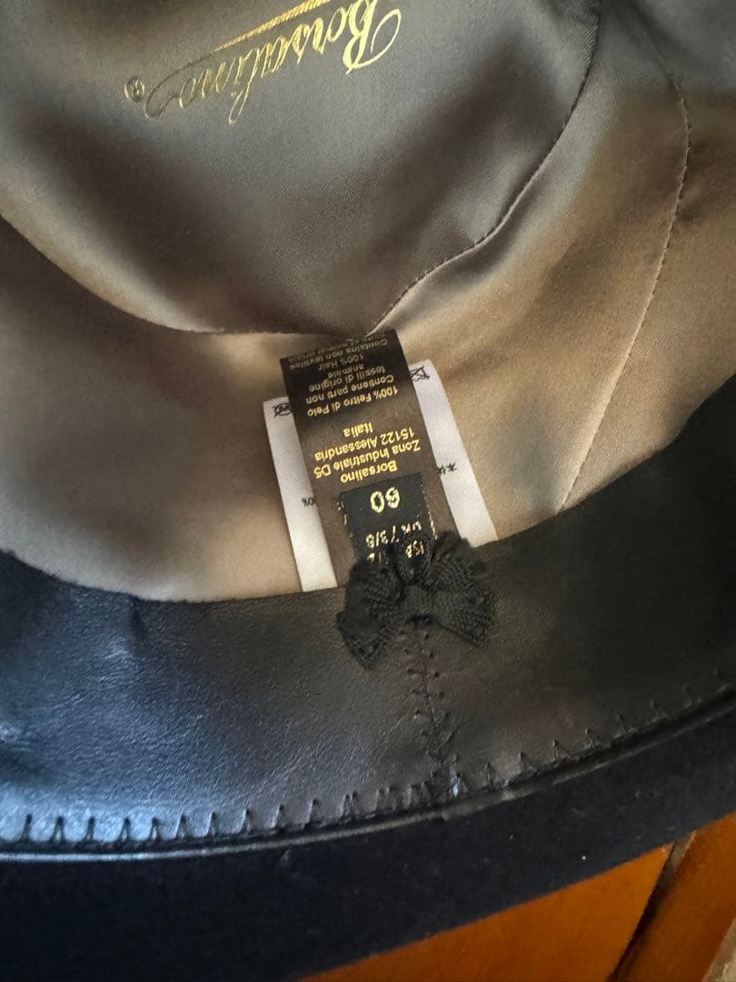 か*様 ボルサリーノ　アレッサンドリア　黒　サイズ60 数回着用