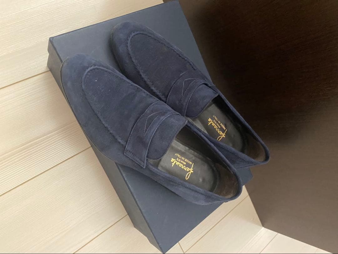 N*b様 Ferrante ネイビー スエード ローファーサイズ6