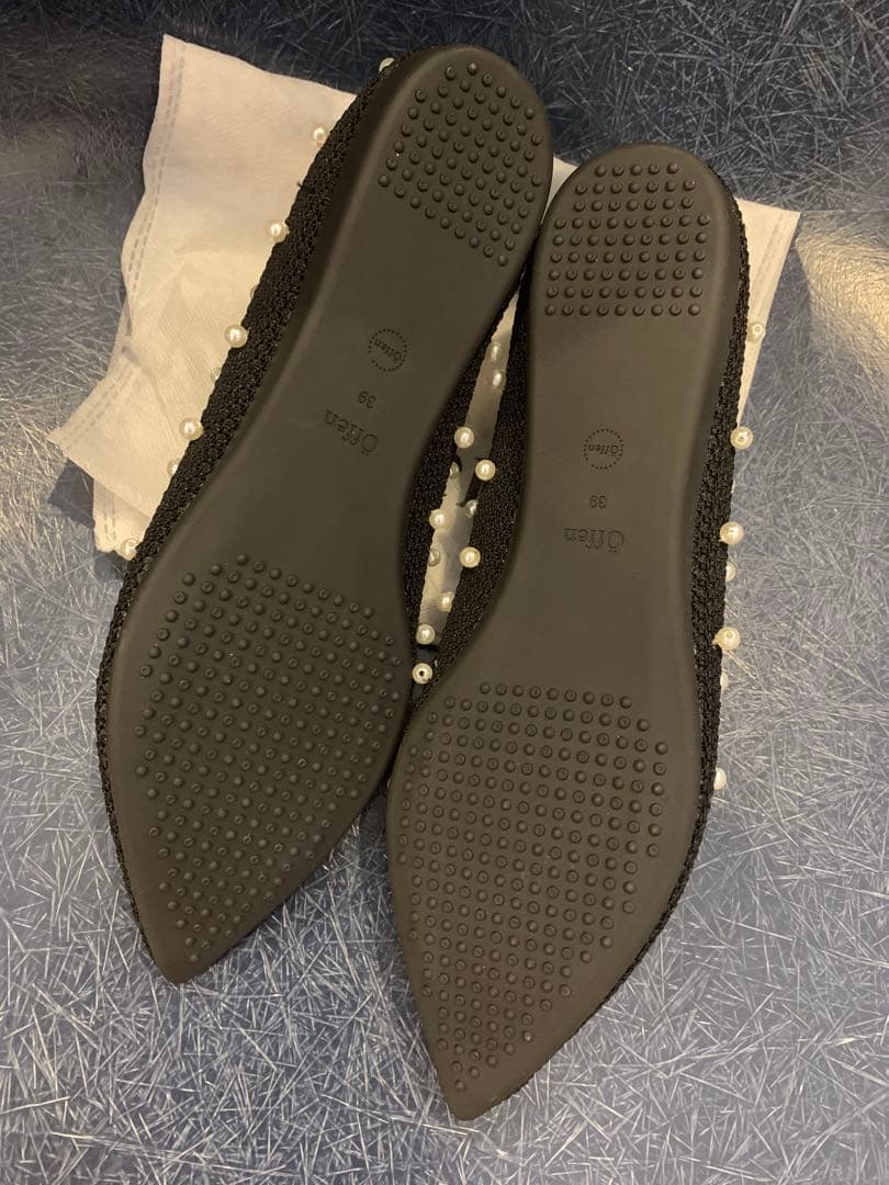 新品タグ付　オッフェン　スカラップパールパンプス　39