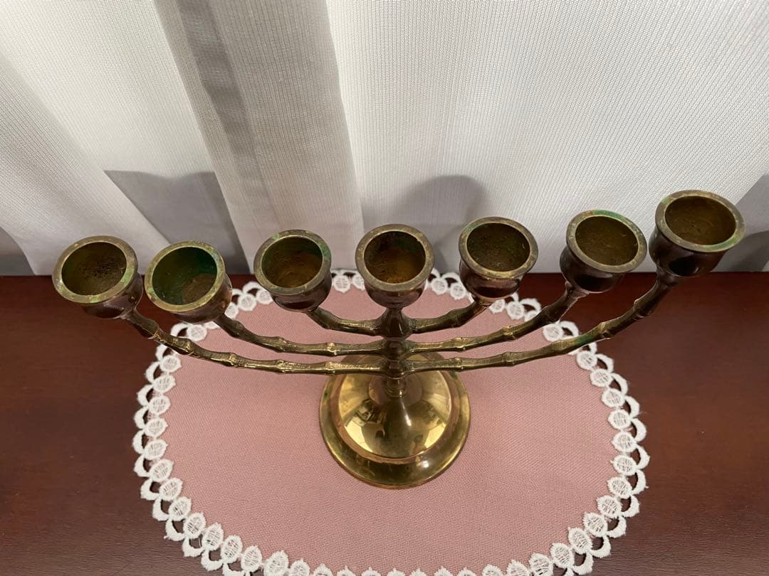 真鍮製 メノーラ 高さ約25cm