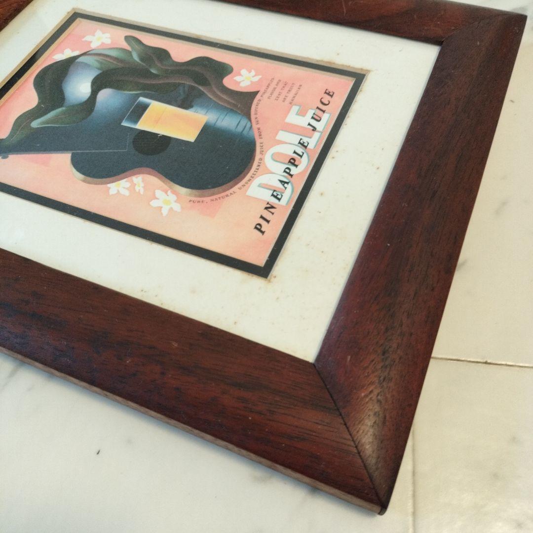 ハワイHAWAIIコアウッド製額縁『DOLE』1990年代当時物③ビンテージ