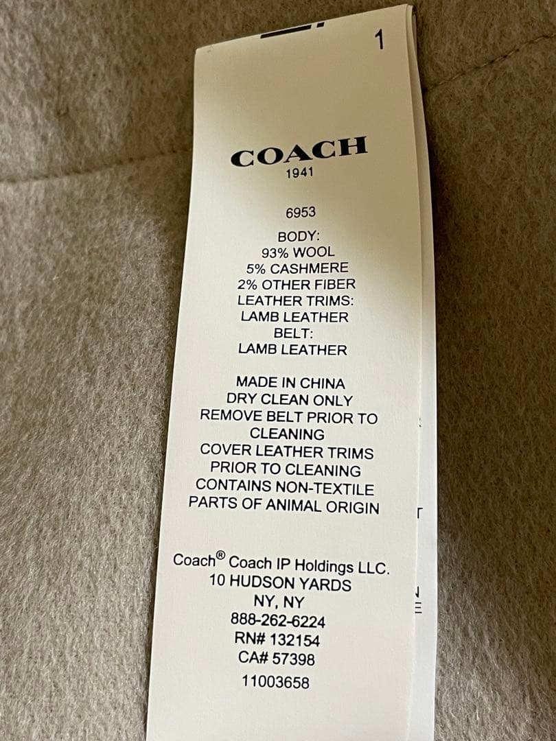 COACH 　コーチ　◆　ウールカシミヤベージュ ケープコート　ポンチョ