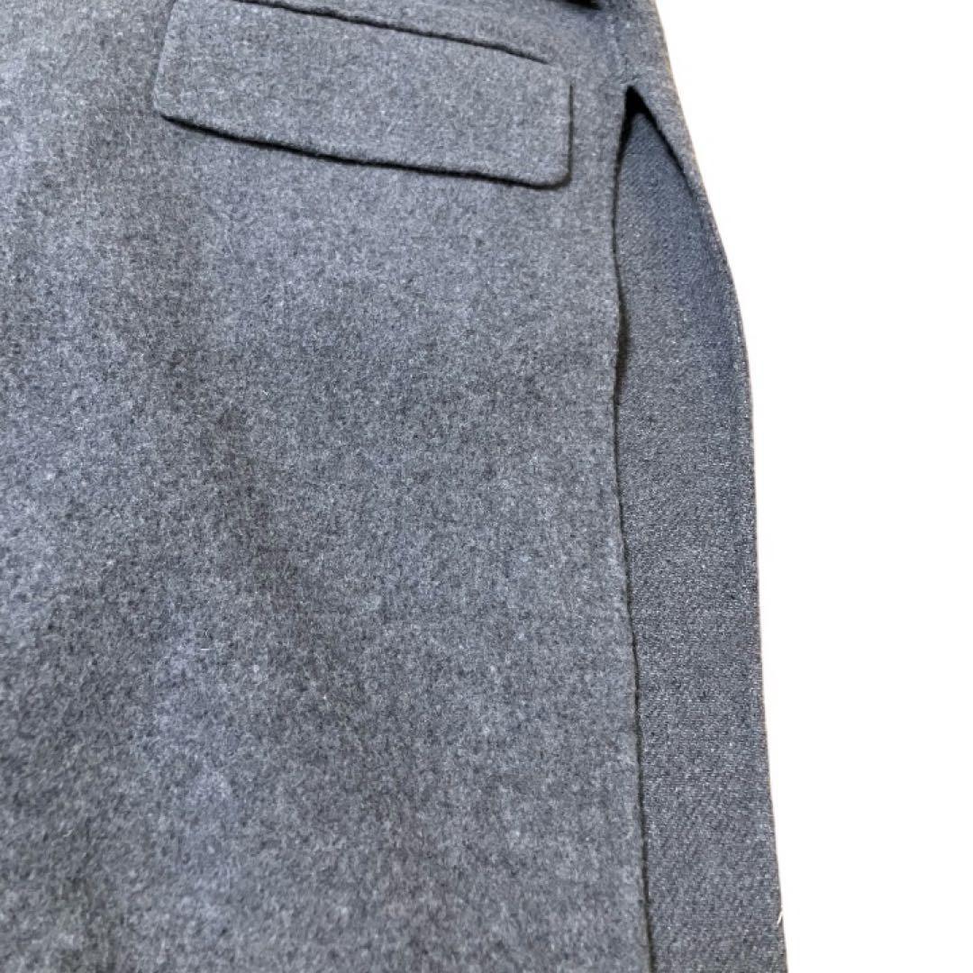 <<MIESROHE>> 　スーパー140　スタンドカラー　コート　ポンチョ